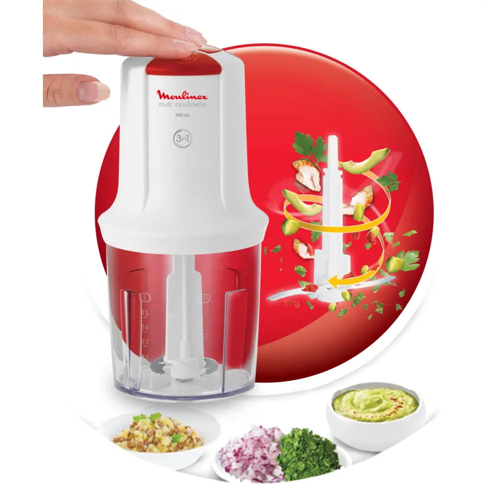 Mini hachoir 3EN1 400W Blanc Moulinex AT710110 – Image 2