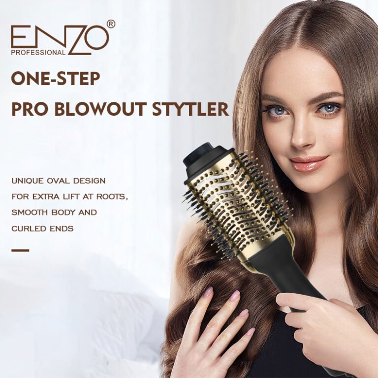 Brosse chauffante Sèche-cheveux multifonctionnel professionnel 1300 watts ENZO En-4116 – Image 5
