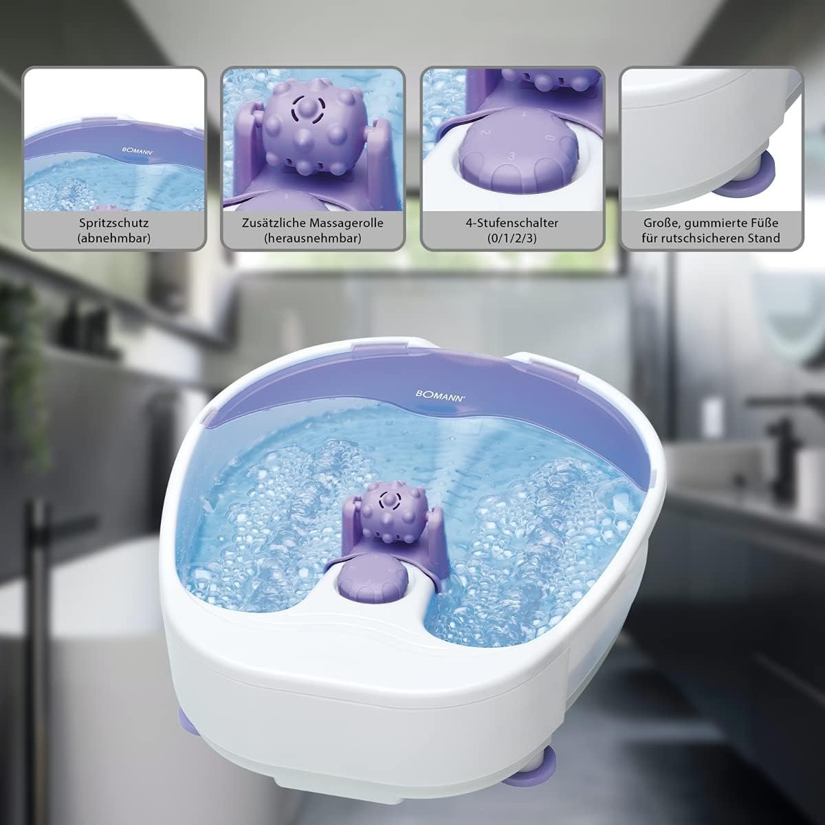 Bain de Massage pour Pieds Bomann Violet/Blanc – Image 6