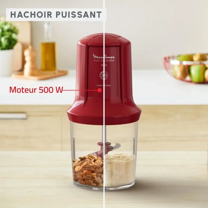 Hachoir Électrique 3En1 500mL 500W Multi Moulinette Moulinex AT714G32 – Image 4