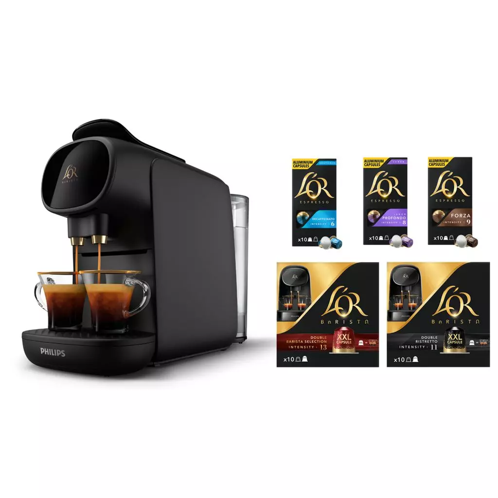 Machine à café à capsules L'Or Barista Philips avec 50 capsules Cadeau -LM9012 NOIR