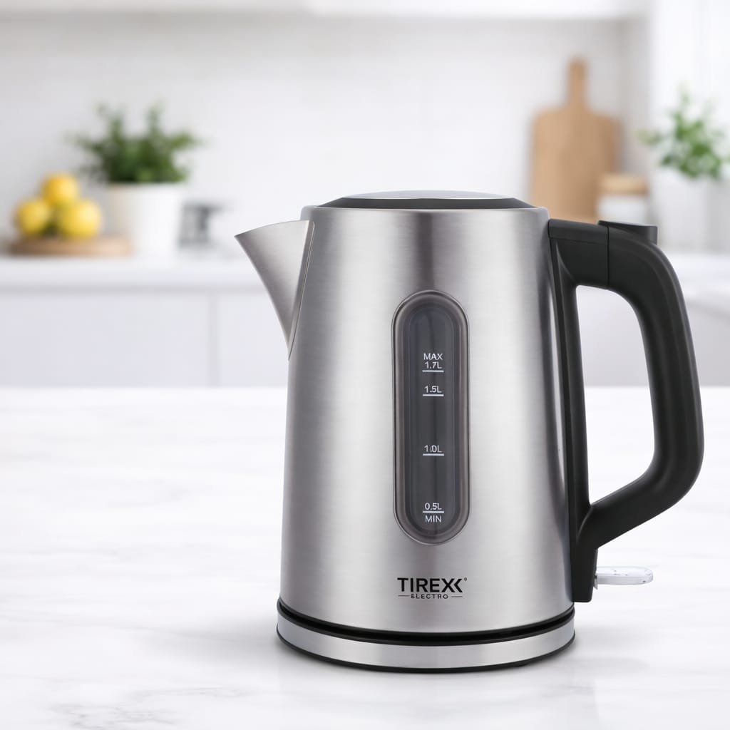 Bouilloire electrique Sans Fil En inox 1.7L 2200W avec Filtre Tirexx Original BLR100X – Image 2